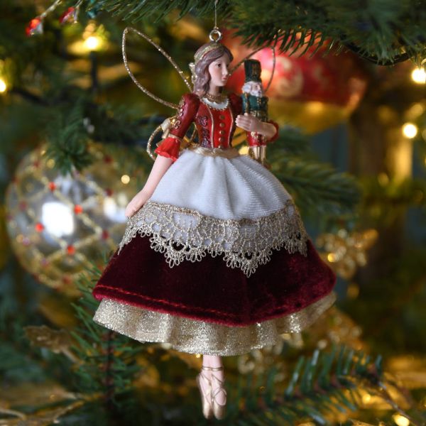 Red & Green Gold Lace Resin Nutcracker